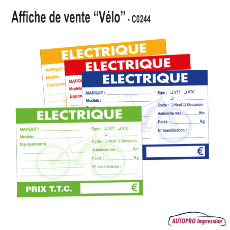 Affichage de Vente Vélo - Électrique Carton