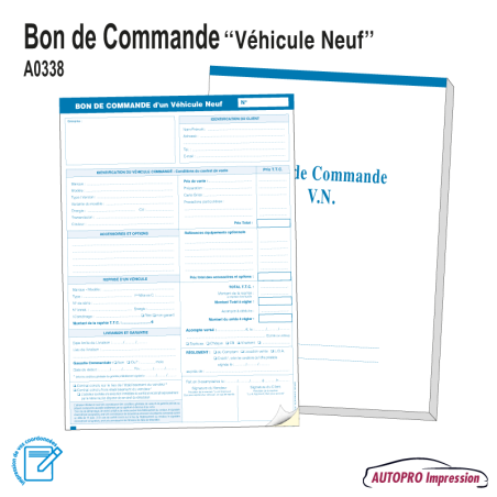 Carnet Bon de Commande V.N.