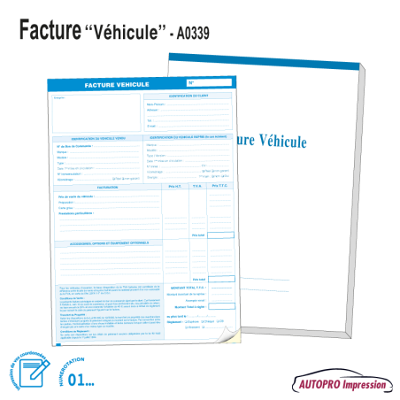 Carnet Facture Vente Véhicule